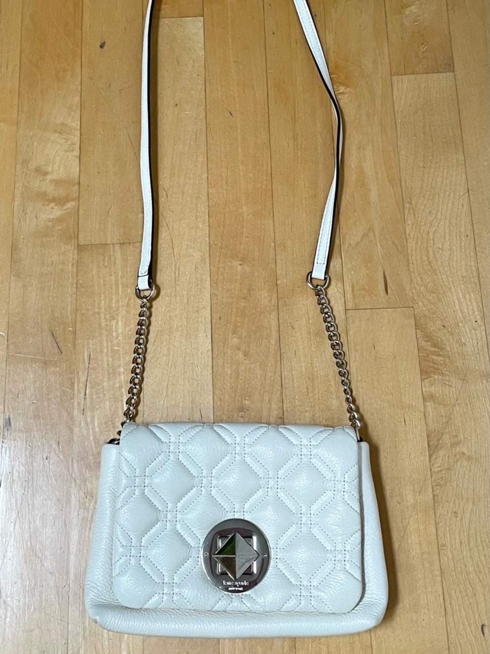 Kate spade ivory quilted crossbody bag